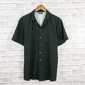 CAPELLE Miami Men's camp Collar Tailored shirt in green Medium